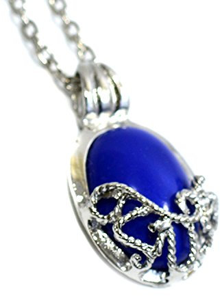 Beaux Bijoux The Vampire Diaries Katherine versilberte Damen-Halskette Naturstein Schmuck Anti-Sonnenlicht Amulett Anhänger TVD Anhänger in Geschenkbox