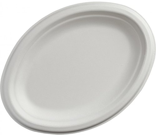 BIBO ITALIA SPA Piatto in POLPA di CELLULOSA Ovale Bianco CM. 26X20 (500 Pezzi)