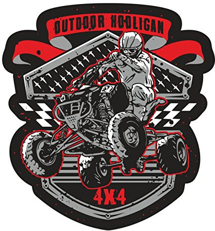 Spaß Kostet Aufkleber Wetterfest Outdoor Hooligan Quad 10 cm oder 40 cm allrad aussen 4x4