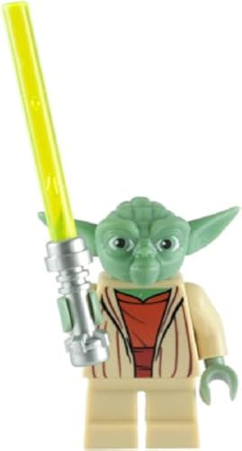 LEGO Star Wars Minifigur - Meister Yoda mit grünem Lichtschwert