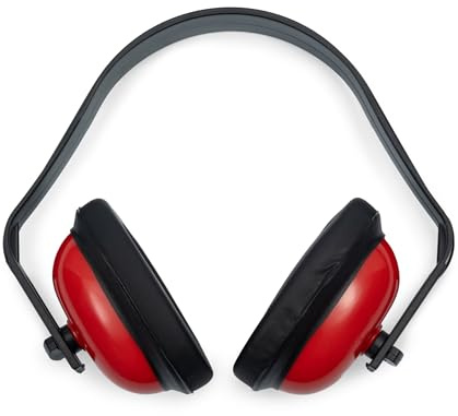 Califone HS40 Hearing Safe Hearing Protector, Rugged Polypropylene Headstrap, Adjustable Headband, ABS Plastic Earcups Designed for High-use Settings, Bright Red Safety Color, Large, Pack of 1