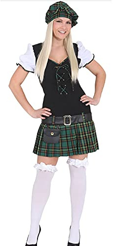 Scottish Girl grün : Kleid, Gürtel und Barett, Erwachsenen-Größe:34
