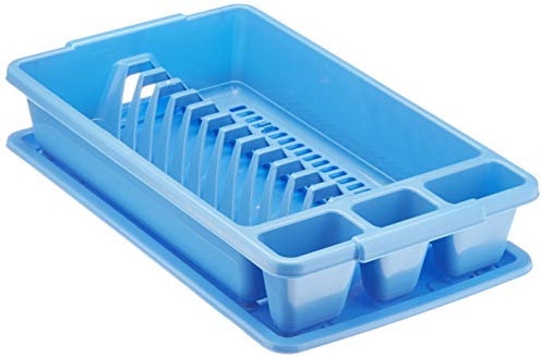 Axentia 232066 Geschirrkorb 45 x 26 cm mit Abtropfschale,farblich sortiert