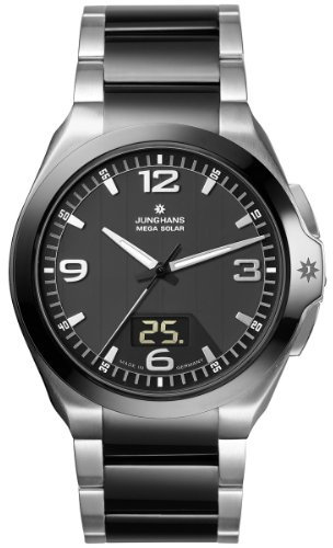 Junghans - 018/1120.44 - Montre Homme - Quartz Analogique et Digitale - Radio/Solaire - Bracelet Différents Matériaux Argent
