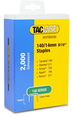 Tacwise 1420 Type 140 / 14 mm Heavy Duty Galvanised Staples, Pack of 2,000, Silver