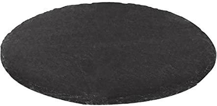 Olympia Natural Slate Round Pizza Board Waterproof Oil Repellent, 33cm | Jagged edges offer a striking look on buffet displays, while the heavy, durable build resists liquids and oils.
