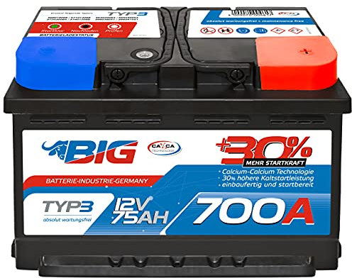 BIG +30% 12V 75Ah 700A/EN