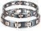JewelryWe Valentinstag Schmuck 2pcs Herren Damen Armband, Lieben Freundschaftsarmband Geschenke, I Rechteckig Link Magnet Charm, Zirkonia Diamant Edelstahl Keramik, Rose Gold Schwarz