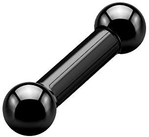 Treuheld® | Piercing Stab Hantel/Barbell | 3mm x 22mm und Kugeln: 6mm | Schwarz | Chirurgenstahl | Zungenpiercing, Intimpiercing Mann + Frau UVM