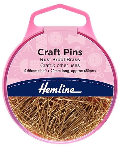 Hemline H712 Nickle Plated Brass Rust Proof Craft Pins 20mm 25g Approx 450pk by Hemline