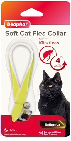 Beaphar, Soft Flea Collar for Cats, Kills Fleas For up to 4 Months, Veterinary Medicine, Adjustable With Safety Mechanism, Reflective Finish for More Visibility at Night, 1 x Reflective Collar