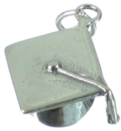 Mortarboard sterling silver charm .925 x 1 Mortar Board Graduation hats