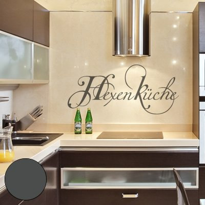 Klebesüchtig A262 Wandtattoo Hexenküche 60cm x 27cm anthrazit Dekoration - Bad - Wohnzimmer - Aufkleber - Wandsticker
