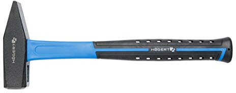 Högert Technik - Schlosserhammer mit Fiberglasstiel I 800 g Kopfgewicht I Hammer mit Fiberglasgriff I Geschmiedeter und gehärteter Kopf I hohe Härte I konform mit der europäischen Norm DIN 104