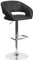 Flash Furniture Moderner höhenverstellbarer Barhocker mit Chromfuß, Metall, schwarzes Vinyl, 58,42 x 57,15 x 37,465000000000003 cm