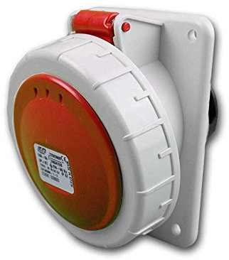 Prise encastrée CEE IP67, prise rouge 32A