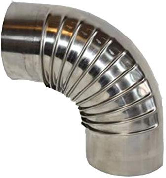 Tubo per canna fumaria in acciaio inox – ginocchio 90° o.T. 120 ø