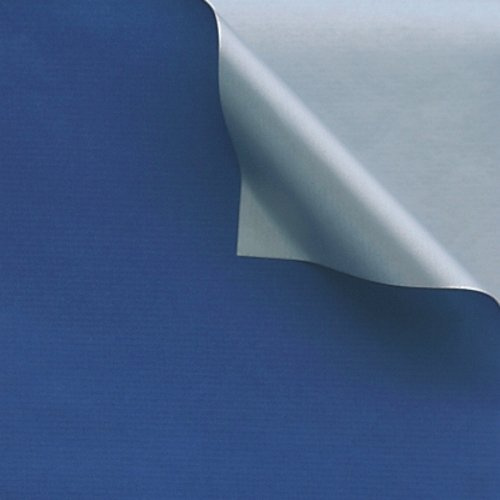 Geschenkpapier 2 m x 70 cm blau/silber Duo Color. Menge: 6 St