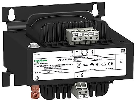 Schneider ABL6TS63G Sicherheits- und Trenntransformator, E: 230/400 Vac, A: 1x 115 Vac, 630 VA