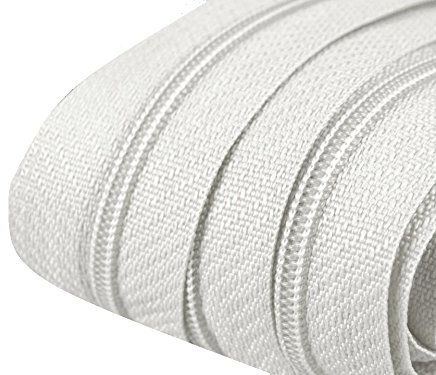 Schnoschi 6 m endlos Reißverschluss weiß 3mm Laufschiene + 15 Zipper
