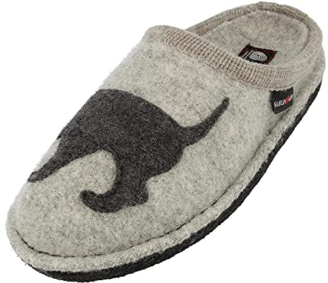 HAFLINGER Damen Hausschuh Pantoffel Wolle Flair Dackel 313021