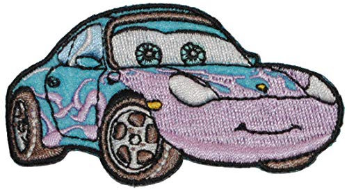alles-meine.de GmbH Cars Sally - 8,3 cm * 4,5 cm - Bügelbild - Auto Mc Queen Auto Car blau Kinder - Porsche/Aufnäher - Lightning McQueen - Fahrzeug Patch