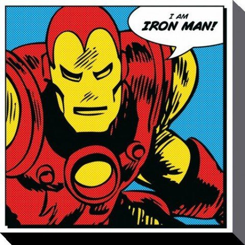 1art1 Iron Man Poster Ich Bin Ironman Bilder Leinwand-Bild Auf Keilrahmen | XXL-Wandbild Poster Kunstdruck Als Leinwandbild 40x40 cm