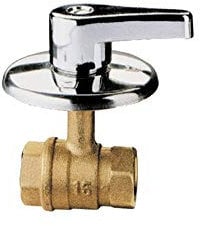 Valvola A Sfera Ad Incasso A Passaggio Totale, Attacchi Filettati Femmina/Femmina. Corpo E Maniglia In Ottone, Rosone In Acciaio Inox.