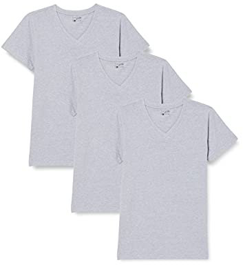 Berydale T-shirt pour le sport et les loisirs avec un col en V, Femmes, Gris (lot de 3), M