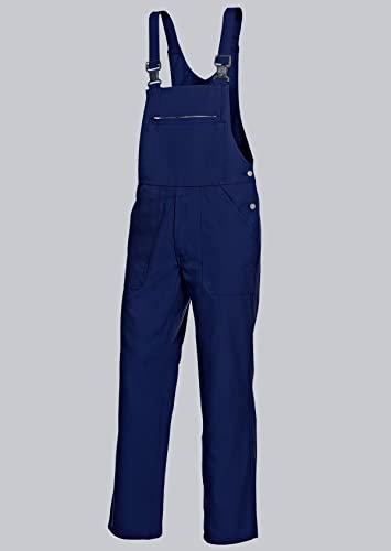 BP Cotton Plus 1409-720-10 Latzhose - Verstellbarer Bund - Dehnbare Hosenträger mit Kunststoff-Clip-Verschlüssen - 65% Baumwolle, 35% Polyester - Normale Passform - Größe: 64 - Farbe: dunkelblau