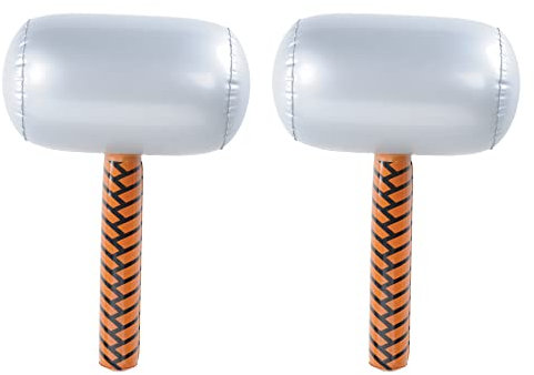 Beistle 52149 2 Stück 45,7 cm aufblasbare Hammer, Karnevalspreise Helden Thema Foto Requisiten Mittelalter Party Supplies Halloween Kostüm Zubehör, Kunststoff, Mehrfarbig