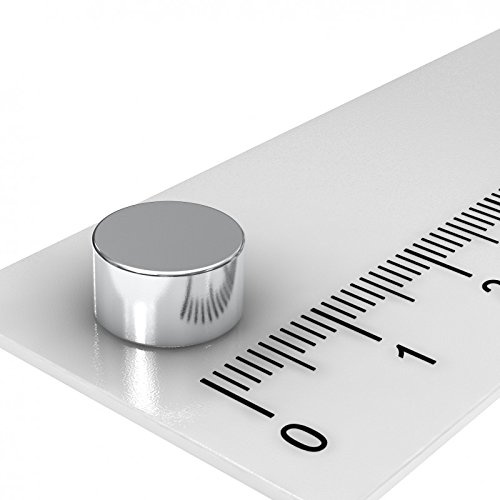 20 x Neodym Scheiben Magnet, 9 x 5 mm, vernickelt, Grade N50, sehr stark, für Geocaching, Handwerk, Pinnwandmagnet