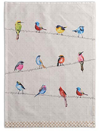 Maison d' Hermine Birdies On Wire 100% Baumwolle 2er-Set Küchentücher 50 cm x 70 cm