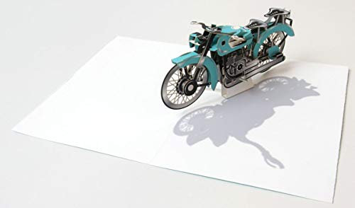 UWP LUXE Geburtstag Pop UP 3D Laser Karte Grußkarte Motorrad Bike 17x12cm