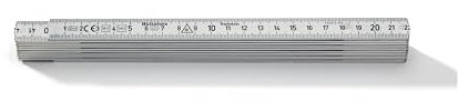 Zollstock 2m aus Aluminium mit CM-Einteilung I Hultafors I Made in EU I Metrischer Metall Gliedermassstab I 2 Meter Aluminium Zollstock I 150003