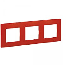 Legrand – Plaque décorative 3 Postes Niloe Coquelicot