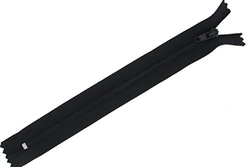 FIM Reißverschluss Nylon feine Spirale Nr.3 nicht teilbar für Hosen usw. Farbe: 1 - schwarz (322), 18cm lang