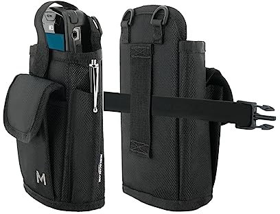 MOBILIS Holster pour Terminal de Saisie & Smartphone Ceinture et Poche Accessoires Système Mains Libres Taille M (Taille Max Appareil 10 x 16 x 3.5 cm)