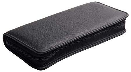 Anders Stifteetui Leder German Design Federmappe Lederetui (Schwarz, M)