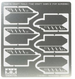 Tamiya 300074097 - Photoätz-Sägeblatt, 0.1 mm, 2 x 3 Stück, Silber