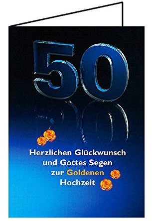 Junker Verlag Glückwunschkarte Goldene Hochzeit - Karte/Faltkarte Format DIN A6 - christliche Grußkarte, 1 Stück