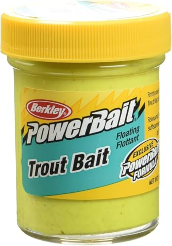 Berkley PowerBait Biodegradable Trout Bait Dough, Sonnenschein Gelb, 16cm