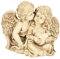 Große Figur Engelspaar mit Herz sitzend 21,5cm Putte Weiss Paar Engelpaar Engel Hochzeit Taufe Geburt Weihnachten Angel Deko Gebet Andenken