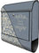 banjado® Design Briefkasten personalisiert WT Blaues Ornament 38,5x46,5x13cm & 2 Schlüssel - Briefkasten Stahl schwarz Zeitungsfach pulverbeschichtet - Postkasten A4 Einwurf inkl. Montagematerial