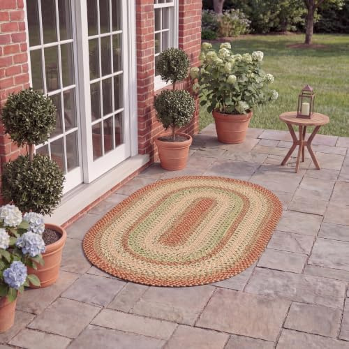 SAFAVIEH Zeitgenössische Teppich für Wohnzimmer, Esszimmer, Schlafzimmer - Braided Collection, Kurzer Flor, Rost und Orange, 90 x 150 cm