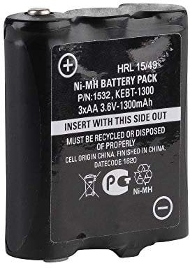 Zebra 1532 Hybrid Nickel Metal 1300 mAh 3.6 V Rechargeable Battery – Rechargeable Batteries (1300 mAh, Nickel-Metal Hybrids (NiMH), 3.6 V, Black)