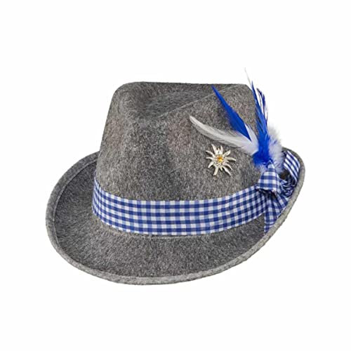 Bayernhut Moni Trachtenhut Oktoberfest Dirndl Hut Wiesn (Blau)