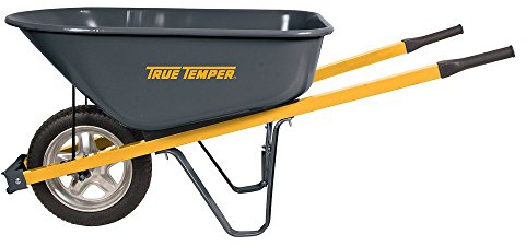 The AMES Companies, Inc True Temper 6 Oxyde de Foot jamais Plat Acier Pneu Brouette – R6stsp25 Brouette en Acier avec pneus increvables Jaune