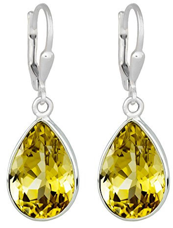 I-be, Citrin Edelstein Ohrringe Tropfen facettiert, 925 Silber, Gesamtlänge 3,3 cm, im Geschenketui, 391524 g KB