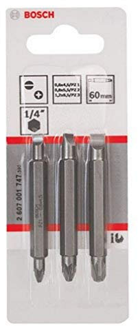 Bosch Accessories Professional 3tlg. Doppelklingen-Set für Pozidriv-Kreuzschlitz- und Längsschlitz-Schrauben